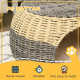 PawHut Wicker Cat House, Rattan Raised Cat Bed, Cosy Kitten Cave with Soft Washable Cushion, Φ40 x 30cm