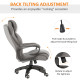 Vinsetto High Back Executive Office Chair 6- Point Vibration Massage Extra Padded Swivel Ergonomic Tilt Desk Seat, Grey