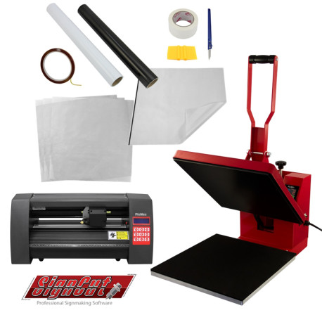 Clam Heat Press 38 x 38cm & 360mm Vinyl Cutter Bundle