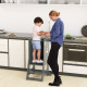 Toddler Kitchen Stool Helper with Chalkboard and Whiteboard