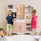 Kids Play Kitchen Wooden with Microwave and Ice Maker with Sounds