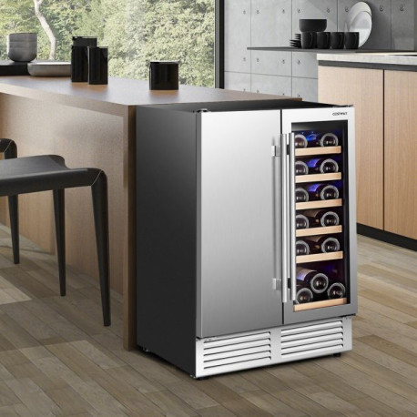 2-in-1 Beverage and Wine Cooler with Powerful Compressor