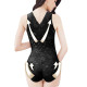 Lace Slimmer Bodysuit Seamless Body Shaper Open Bust Shapewear for Women - Black L