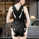 Lace Slimmer Bodysuit Seamless Body Shaper Open Bust Shapewear for Women - Black L