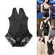 Lace Slimmer Bodysuit Seamless Body Shaper Open Bust Shapewear for Women - Black L