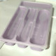 Cutlery Storage Container Utensil Organizer Tray with Plastic Lid 30cm x 18cm - Random Colour