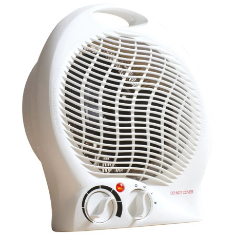 2000W Plastic Upright Fan Heater Portable Heater with Thermostat - White