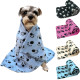 Paw Print Pet Sleeping Comfort Blanket Soft Fleece Bed Mat Cover 119 x 98cm - Random Colour