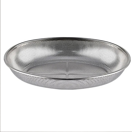 Oval Metal Strainer Tray Basket Colander Strainer for Kitchen 31 x 22 x 5.5 cm