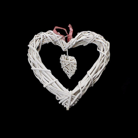 Rattan Heart Wreath Garden Decoration Straw Heart 24 cm