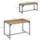 Dining Table and Bench Set for 4, Kitchen Table with 2 Benches, Space Saving Dining Room Sets, Natural