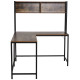 Reversible L Shaped Desk with Hutch, Industrial Computer Desk, Corner Desk with Storage Compartments and Steel Frame for Home Of