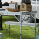 Outsunny Three-Piece Aluminium Folding Picnic Table and Bench Set