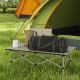 Outsunny Two-Seater Portable Aluminium Table, with Roll-Up Tabletop and Bag - Khaki