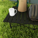 Outsunny Two-Seater Portable Aluminium Table, with Roll-Up Tabletop and Bag - Black