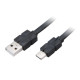 Akasa PROSLIM USB 2.0 Type-C to Type-A Charging &amp; Sync Cable, 30cm