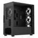 Vida Zephyr Black ARGB Gaming Case w/ Glass Window, Micro ATX, 4x ARGB Fans, Mesh Front