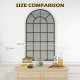 110 x 62 cm Arched Decorative Wall Mirror for Bedroom Living Room, Modern Window Bathroom Mirror for Home Decor