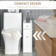 Bathroom Slim Floor Cabinet Narrow Wooden Storage Home Bath Toilet Cupboard Organiser Unit with Drawers White