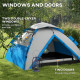 Outsunny Two-Man One Room Camping Tent, with Accessories - Blue