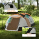 Outsunny Three-Man Camping Tent, with Two Rooms and Porch - Orange