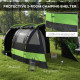 Outsunny Four Man, Two Room Blackout Tent, with Accessories - Black