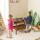 Movable Mud Kitchen with 2 Rolling Wheels and 1 Push Handle