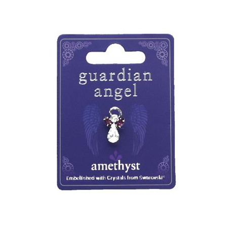 Amethyst Guardian Angel Pin With Swarovski Crystal