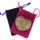 Aragonite Heart Large in Pouch Black Pouch