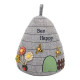 Bee Happy Grey Doorstop