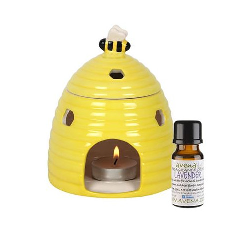 Beehive Oil Burner Yellow With FREE 10ml Lavender Fragrance Oil