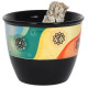 Black Ceramic Smudge Bowl Chakra Design