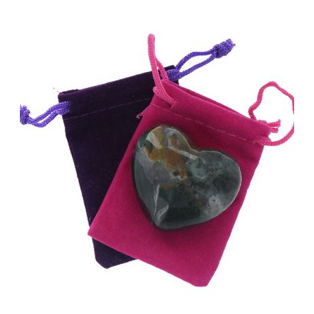 Bloodstone Heart Large in Pouch Black Pouch