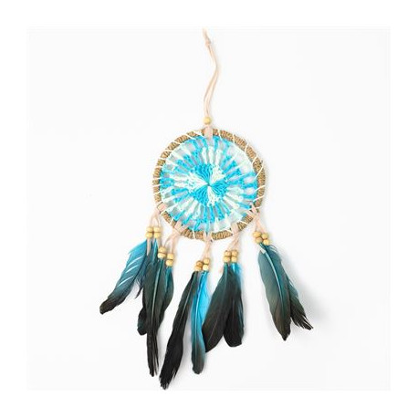 Blue Feathered Dream Catcher Medium