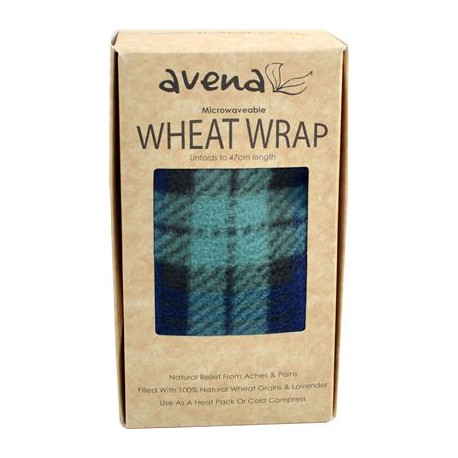 Blue Tartan Wheat Wrap in Gift Box