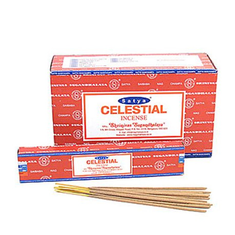 Celestial Satya Incense Sticks 15g Box Of Twelve Special Offer Twelve Boxes -Approx 168 Sticks-