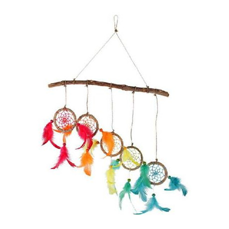 Coloured Dream Catcher Hanger Wood