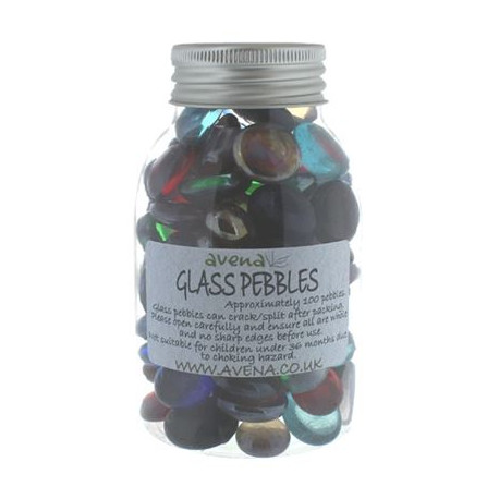 Coloured Glass Pebbles 100’s in Jar