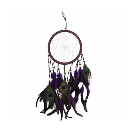 Dream Catcher Large Purple Peacock Feathers