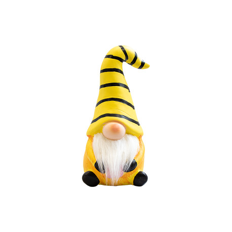 Gnome Gonk Yellow With Striped Hat & Beard