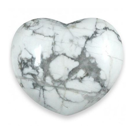 Heart Large White Howlite