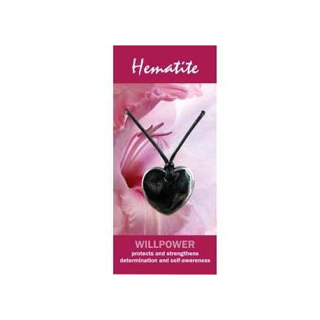 Hematite Heart Necklace Natural Jewellery for Willpower