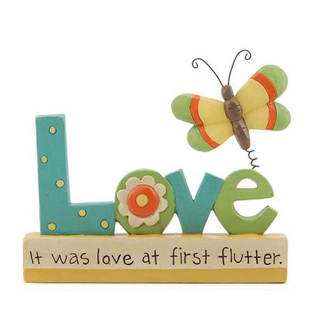 It Was Love At First Flutter Resin Block