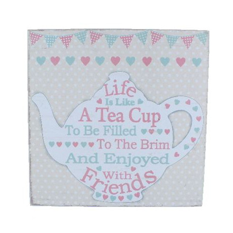 Life Is Like A Tea Cup Large Word Block