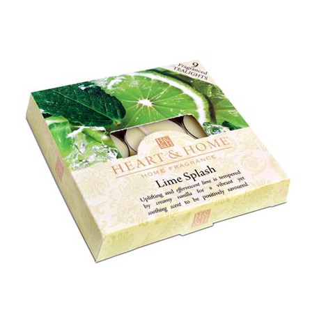 Lime Splash Box of Tea Light Candles