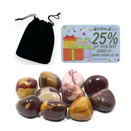 Mookaite Gift Pouch of Ten Polished Tumblestones