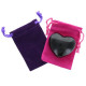 Obsidian Black Heart Large in Pouch Black Pouch