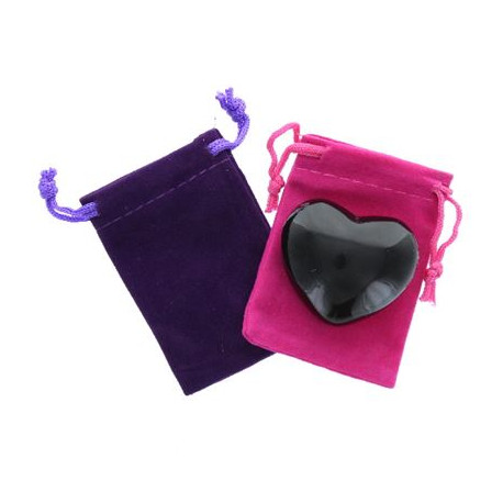 Obsidian Black Heart Large in Pouch Black Pouch