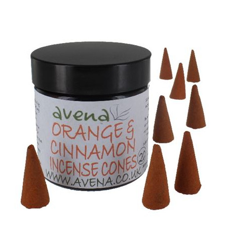 Orange and Cinnamon  Large Incense Cones 20's Jar