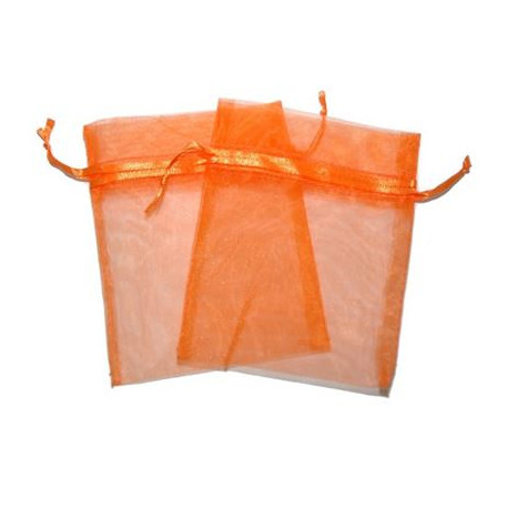 Orange Organza Bag Two Pack